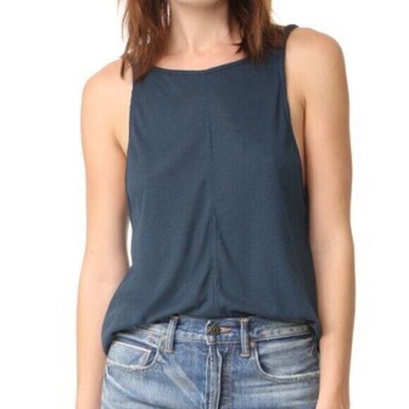 Free People Sleek N’ Easy Tank Top Sleeveless V-Neck Classic Fit Black Womens XS - Picture 1 of 8
